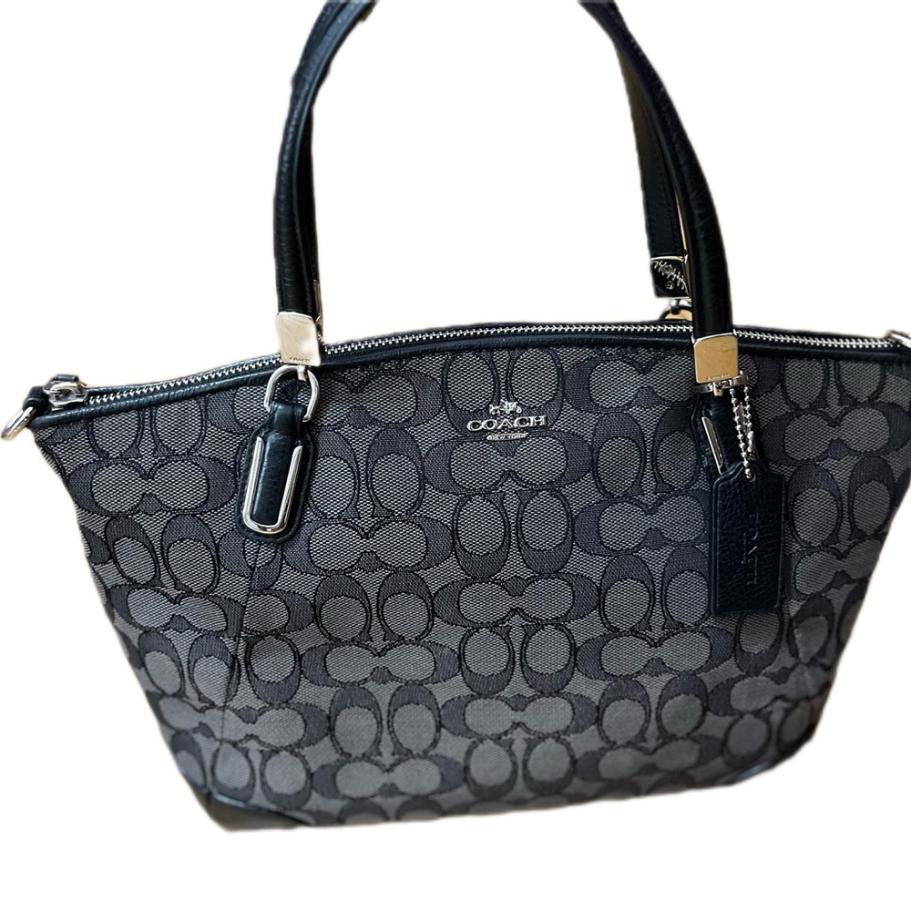 Coach Black and Gray Signature Tote Bag